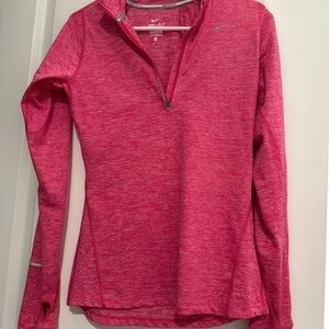 Nike Pink Dri-Fit Long Sleeve 1/4” Zip Running Top